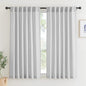 RYB HOME Linen Sheer Curtains - Half Privacy Textured Semi Sheer Curtains Light Airy Drapes for Kids Nursery Dining, Dove Grey, W 52 x L 63 inch, 2 Panels