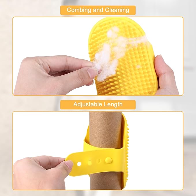 4Pcs Adjustable Cat Self Groomer, Silicone Cat Brushes for Indoor Cats Grooming Self Cleaning, Cats Face Scratchers Massager for Corner Scratcher, Pet Supplies (Green & Yellow)-Mewly Pet