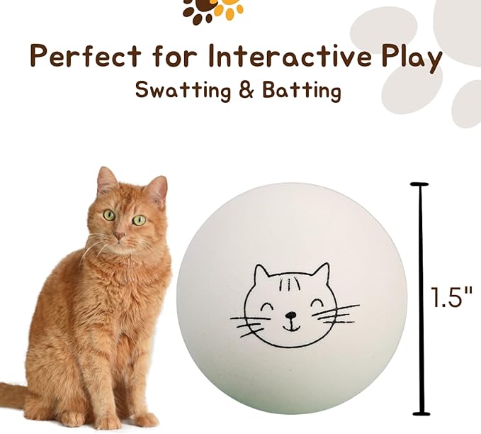 Ping Pong Balls for Cats, 6 Pack, Enrichment Toys, Cat Lovers Gift Ideas, Ball Pits, Bouncy-Mewly Pet