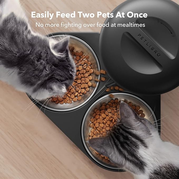 PETLIBRO Automatic Cat Feeder, Automatic Cat Food Dispenser with Freshness Preservation, Timed Cat Feeders with Low Food Sensor for Dry Food, Up to 6 Meals Per Day, Granary Pet Feeder for Cats/Dogs-Mewly Pet