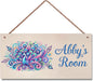 Personalized Signs Peacock Room Decor Custom Sign Nursery Girls Name Hanging Décor Kids Door Sign For Kids Room