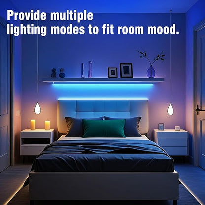 VOLIVO LED Strip Lights for Bedroom 200ft, Smart Bluetooth RGB Light Strips with App Control & Music Sync, Color Changing LED Lights for Room, Home, Party Decor