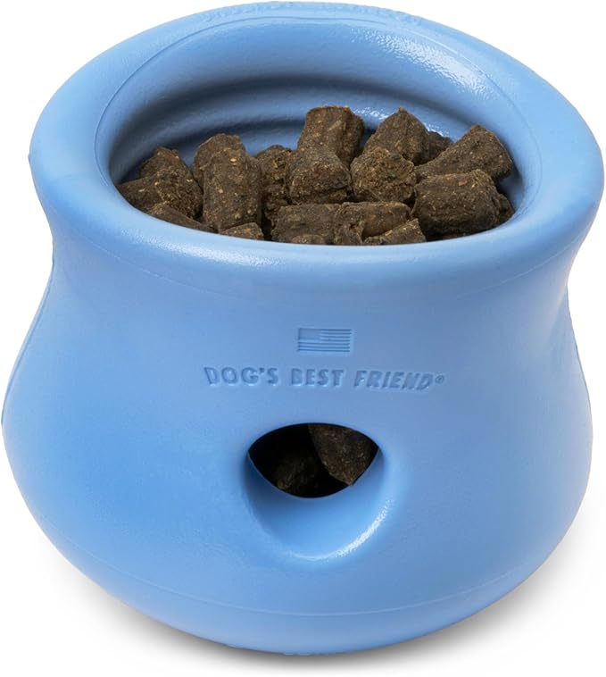 WEST PAW Zogoflex Limited Edition Toppl Treat Dispensing Dog Toy Puzzle – Interactive Chew Toys for Dogs – Dog Toy for Moderate Chewers, Fetch, Catch – Holds Kibble, Treats, X-Large 4.75", Periwinkle-Mewly Pet