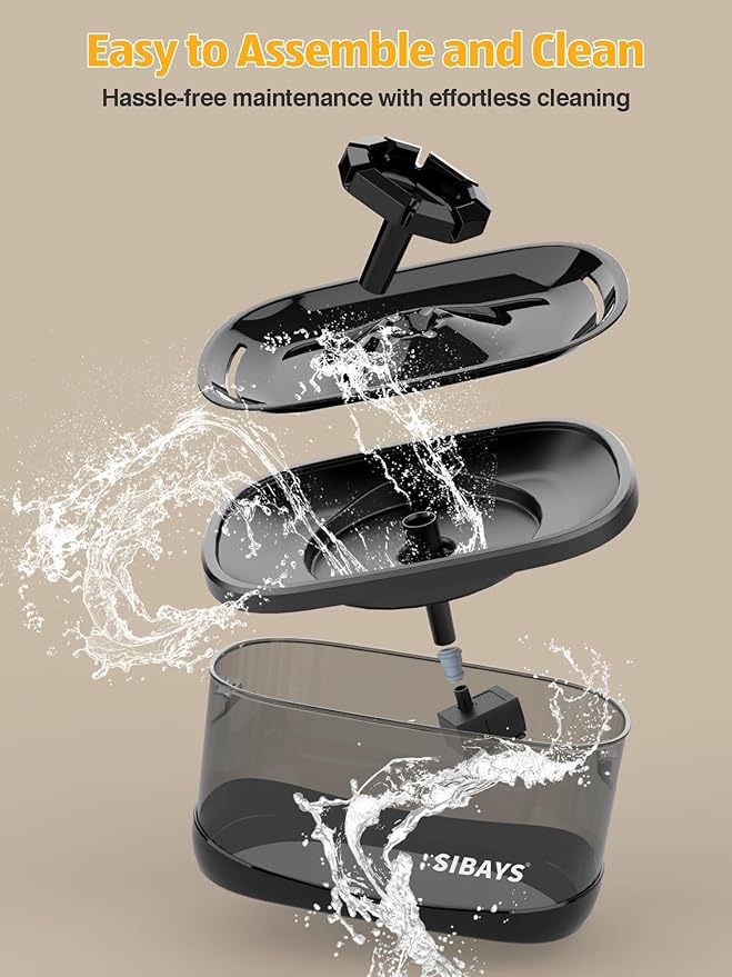 SIBAYS 2.5Gal/9.5L Dog Water Fountain, 3 Flow Modes Pet Water Fountain for Cats, Dog Water Bowl Dispenser with 7" Large Filter & Ultra Quiet Pump, BPA-Free, Ideal for Large Dogs, Multi-pet(FS68)-Mewly Pet