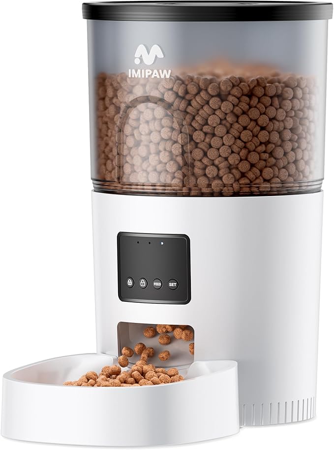 Automatic Cat Feeder - 3L Pet Dry Food Dispenser with Timed Programmable Portion Control, Dual Power Backup, Easy Set Up, 10 Meals Per Day for Cats and Puppies（Remote Not Supported）-Mewly Pet