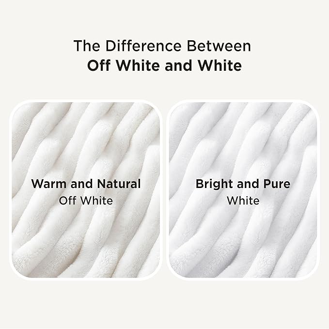 Bedsure GentleSoft White Fleece Blanket for Couch - Cozy Soft Blankets for Women, Cute Small Throws for Girls, 50x70 Inches