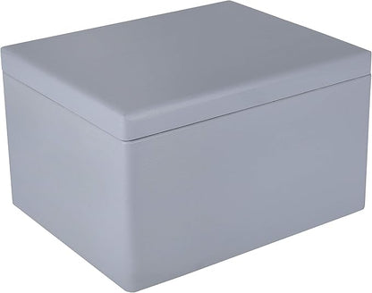Large Grey Wooden Box Storage with Hinged Lid | 15.8 x 11.8 x 9.44 inches (+-0.5) | with Handles | Gift Box Storage Document | Product NOT Intended for 15 Years OR Below