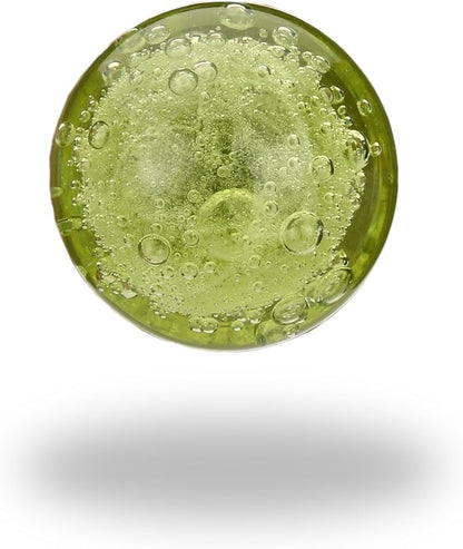 Perilla Home Set of 6 Crystal Bubble Knobs for Cabinet & Drawers Decorative Glass Knobs for Home Kitchen Cabinet Hardware Cupboard Glass Door Dresser Wardrobe and Drawer Pulls (Olive Green)