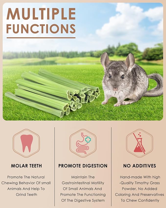 Bissap 25 PCS Guinea Pigs Chew Sticks, Natural Papaya Stems Bunny Chews Treats for Hamsters Chinchillas Small Animals Organic Molar Chewing Snack-Mewly Pet