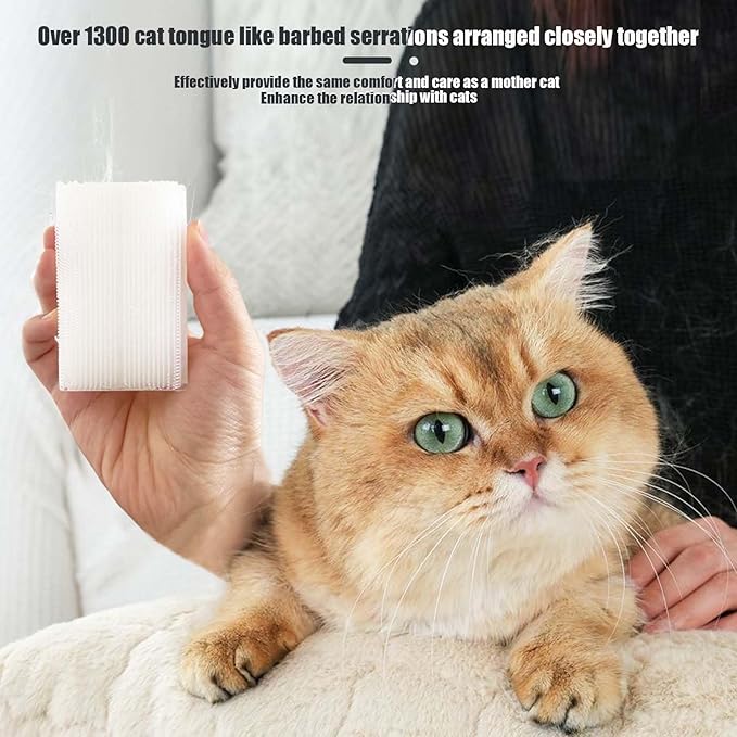 2PC Soft Cat Brush for Grooming - Gentle Cat Tongue Brush with 1300+ Barbed Serrations, Brushes for Sensitive Cats - Lightweight, gentle, Perfect for Daily Grooming & Enhancing Bonding-Mewly Pet