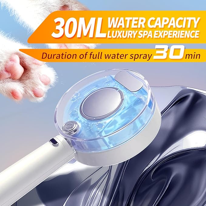 3 in 1 Cat Steam Brush, Self-Cleaning Anti-Static Pet Spray Hair Removal Comb for Cats with Release Button and Tank, Rechargeable Steam Brush for Shedding, Massage and Cleaning-Mewly Pet