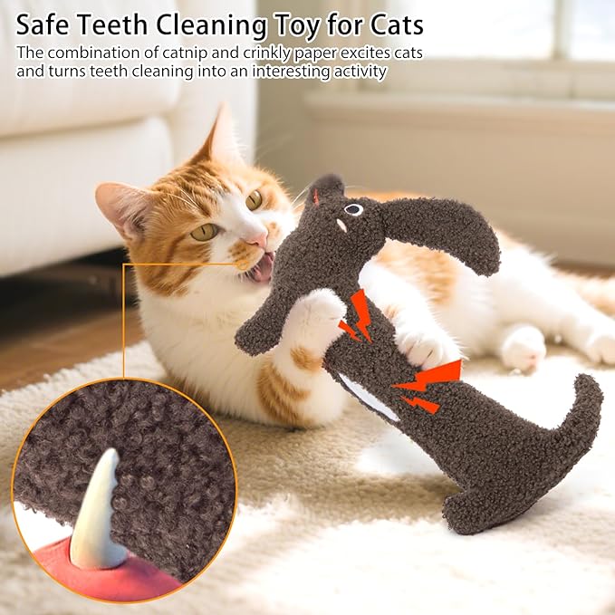 Cat Toy, Refillable Catnip Kicker Toy for Small, Medium, and Large Breeds, Cute with Soft Crinkle Pillow Toy, Fun for Indoor Kitten Kitty Chew and Play - 15 Inches-Mewly Pet