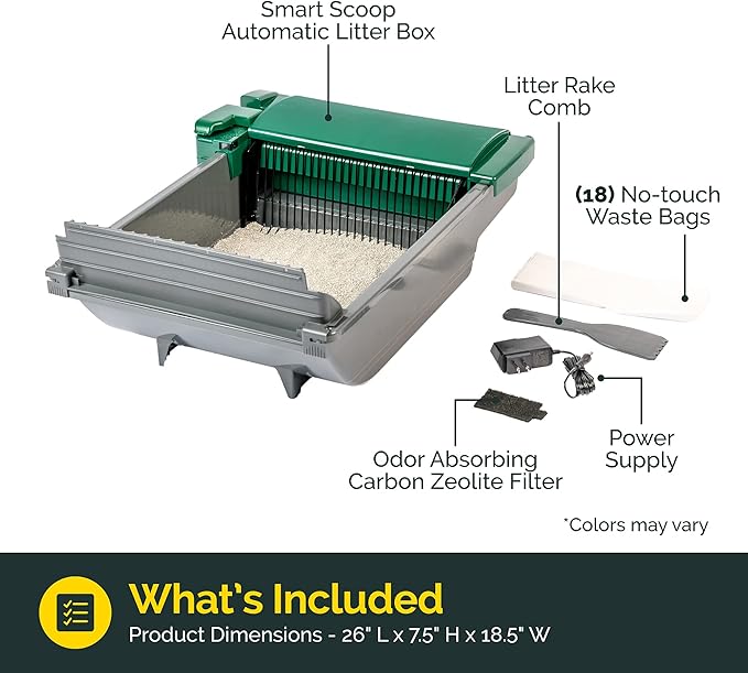 Pet Zone Smart Scoop Litter Box Value Pack, Self Cleaning, Hands-Free Large Litter Box, Easy to Clean-Mewly Pet