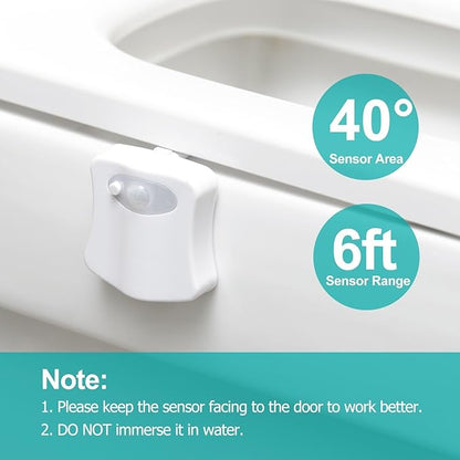 The Original Toilet Night Light Gadget, Fun Bathroom Lighting Add on Toilet Bowl Seat, Motion Sensor Activated LED 9 Color Modes - Weird Novelty Funny Birthday Gag Gifts for Men, Dad, Kids & Toddlers