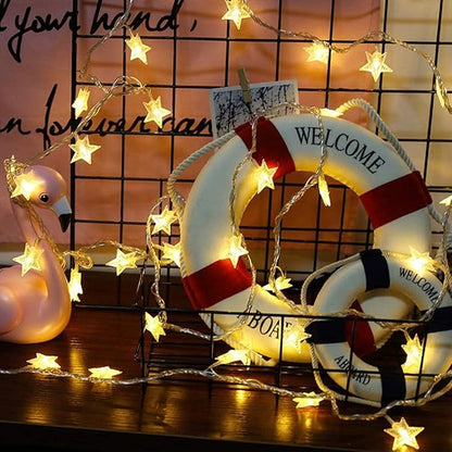 ANJAYLIA Star Lights 10 FT 20 LED Battery Operated String Lights for Bedroom Indoor & Outdoor, Party, Wedding and Ramadan Christmas Decorations 2 Pack Warm White