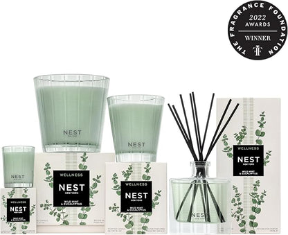 NEST New York Reed Diffuser Liquid Refill, Wild Mint & Eucalyptus - 5.9 fl oz - Fragrance for Up to 90 Days - Flame Free