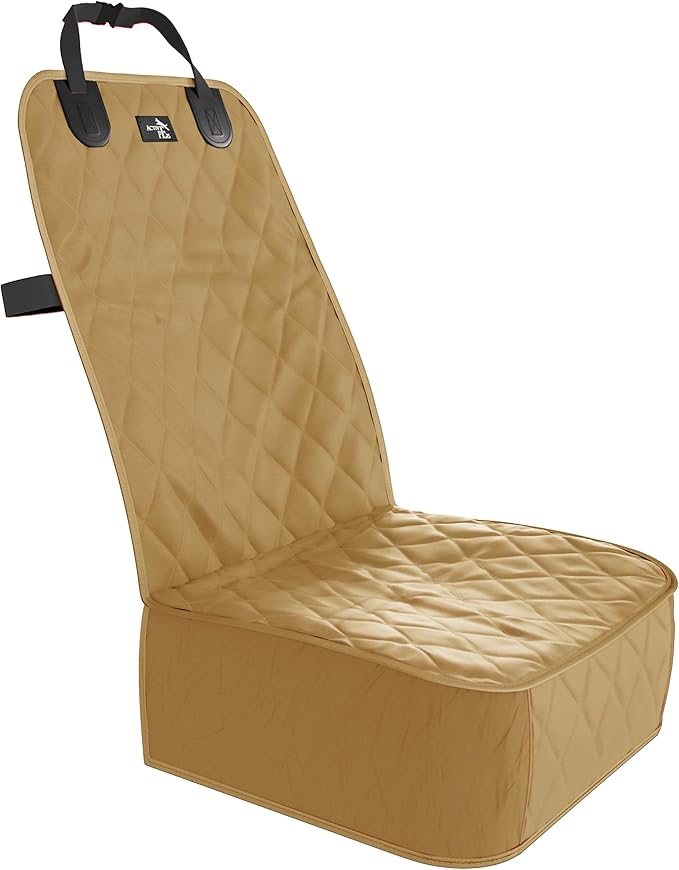 Active Pets Dog Car Seat Cover, Waterproof Front Seat Protector for SUV Truck Sedan, Pet Safety Travel Comfort System with Universal Fit, Beige-Mewly Pet
