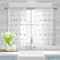 MYSKY HOME 54 Inch Rainbow Pom Pom Curtains - Short Boho Sheer Curtains for Bathroom, Nursery, Girls Bedroom - Rod Pocket - 2 Pieces - 52 x 54 Inch Length