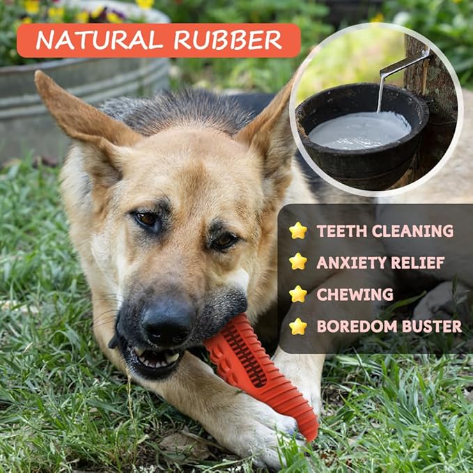 Dog Toys for Aggressive Chewers Large Medium Breed, Indestructible Dog Toothbrush Chew Toys, Squeaky Interactive Tough Extremely Durable, Dogs Toys to Keep Them Busy-Mewly Pet