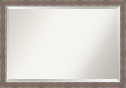 Amanti Art Brown Bathroom Mirror for Over Sink, 27x39 Noble Mocha Rectangle Vanity Mirror, Large Casual Frame, Hangs Horizonally and Vertically, Bathroom Wall Decor, Beveled Edge
