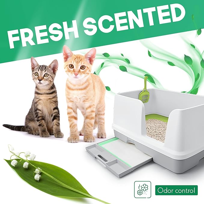 PETSWORLD Multi Cat Pad Refills for Cats Breeze Litter System, Ultra-Absorbent, Quick Dry - (200 Count, Unscented)-Mewly Pet