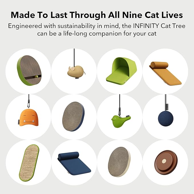 PETLIBRO Infinity Cat Tree Tower for Indoor Cats, Modular Design with Cat Bed, Toy, Felt Pads, Sisal Scratching Posts, 2-Second Setup, Sturdy Multi-Level Activity Center Cat Condo for Any Room-Mewly Pet