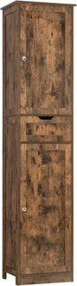 Iwell 67" Tall Storage Cabinet, Bathroom Cabinet with Drawer & Adjustable Shelves, Narrow Storage Cabinet, Floor Cabinet for Living Room, Home Office, Rustic Brown