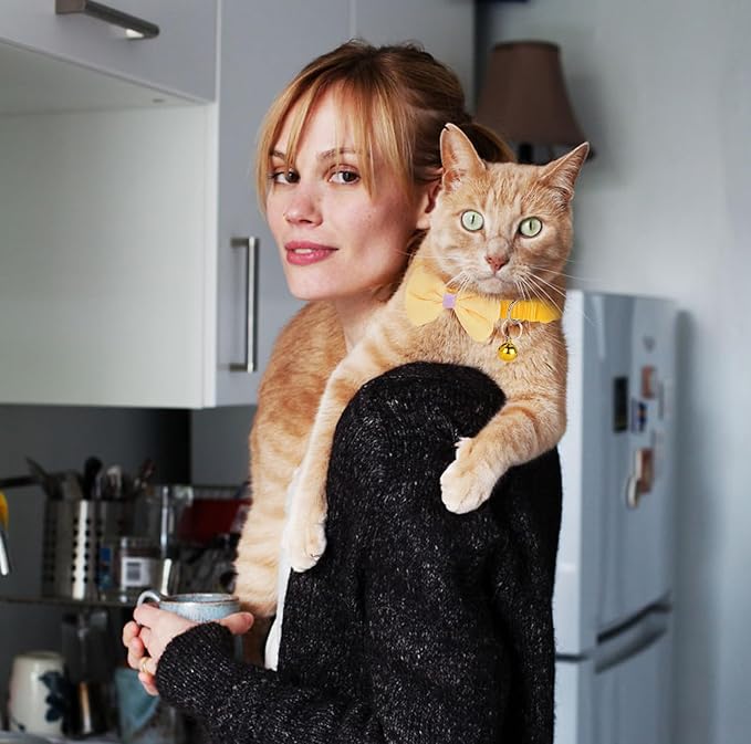 16 PCS Cute Cat Collars Breakaway with Bell for Boy Cats and Girl Cats Gifts (#5-Multicolor Plaid)-Mewly Pet