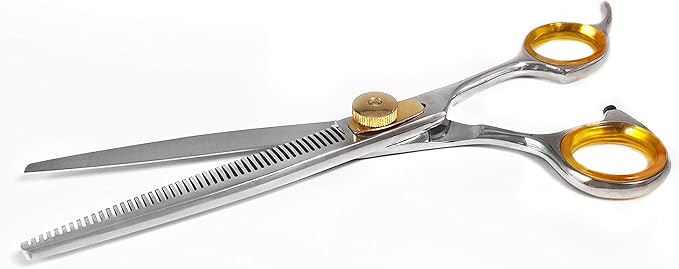 Professional Cat and Dog Grooming Scissors heavy-duty Pet Thinning Scissors for Dogs and Cats, 440c Japanese Steel Comfortable Long-Lasting Sharpness for Years (Contemporary)-Mewly Pet