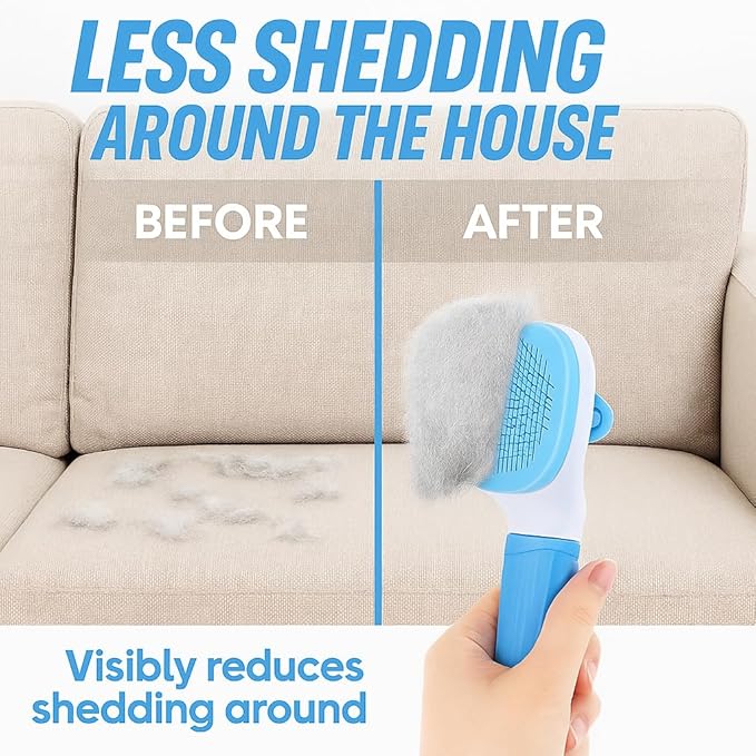 Namylya Cat Brush for Shedding & Grooming – Slicker Brush for Dogs and Cats with Long Hair – Removes Tangles, Mats & Loose Fur-Mewly Pet