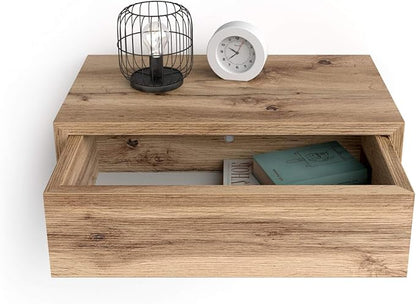 Mobili Fiver, Riccardo Floating nightstand, Rustic Oak, Made in Italy