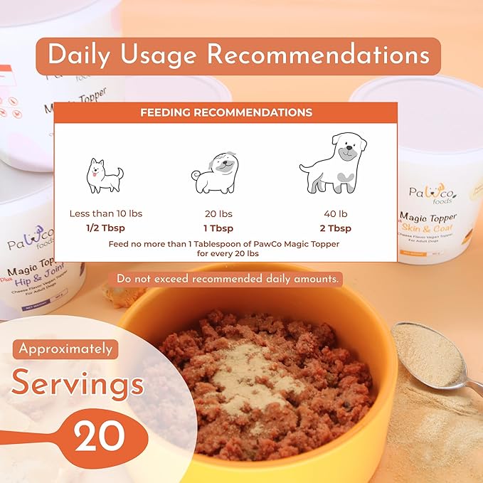 PawCo Magic Topper Original - Dog Food Topper for Picky Eaters, Grain-Free Meal Enhancer, Supports Immune & Digestive Health, 160g-Mewly Pet