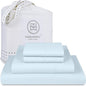 Threadmill Luxury 800 Thread Count California King 100% Cotton Sheets - Light Blue Sateen Weave Bed-Sheets, Better Than Egyptian Cotton,4 Pc Solid Bedding Set, Fits 16" Deep Pocket