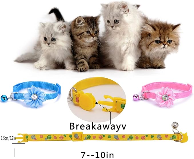16 PCS Cute Cat Collars Breakaway with Bell for Boy Cats and Girl Cats Gifts-Mewly Pet