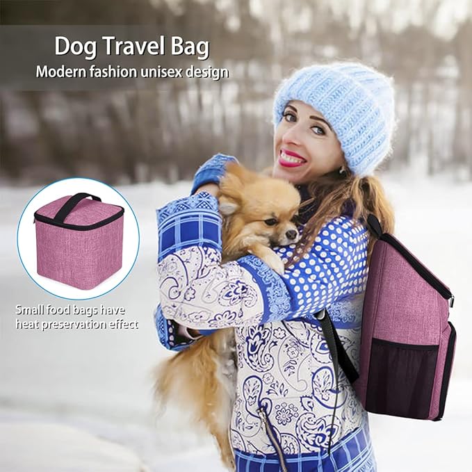 BAGLHER丨Dog Travel Bag, Airline Approved Pet Supplies Backpack, Dog Travel Backpack with 2 Silicone Collapsible Bowls and 2 Food Baskets-Mewly Pet