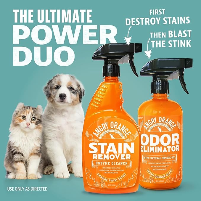 Angry Orange Stain Remover - 32oz Enzyme Pet Cleaner - Dog & Cat Urine Destroyer and Stain Remover - Citrus Spray Cleaning Solution - Puppy Supplies-Mewly Pet