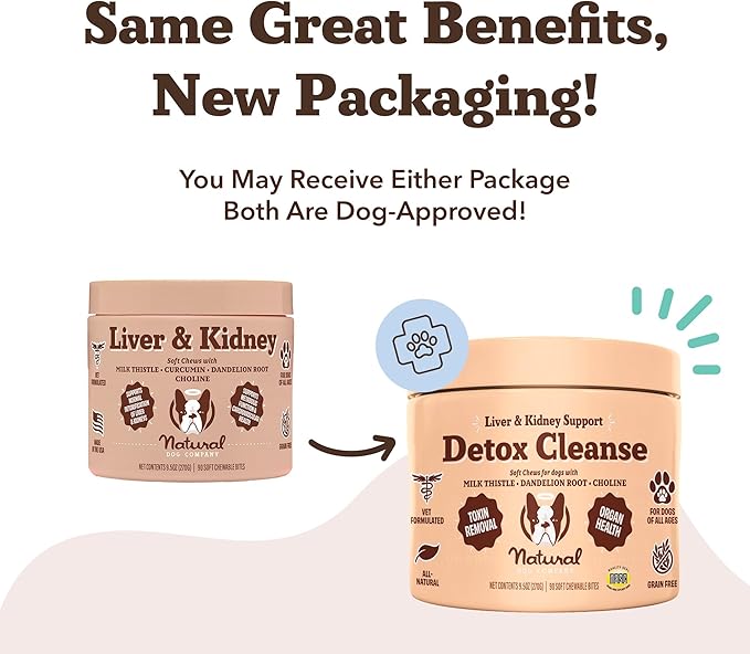 Natural Dog Company Stinky Liver & Kidney Supplement Chews, Complete Detox Cleanse & Major Organ Support, Advanced Liver and Kidney Health Support for Dogs, Enhances Digestion and Immunity 90 Chews-Mewly Pet