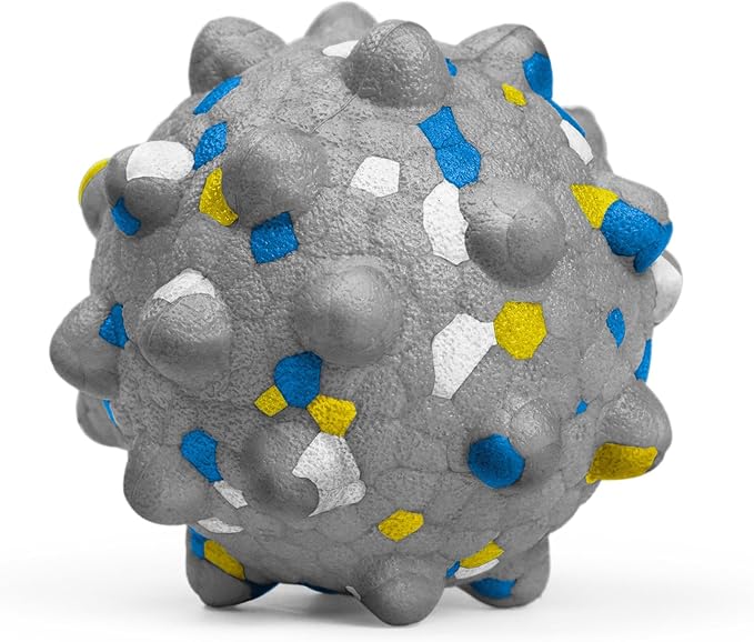 2.36'' Dog Balls for Dogs Aggressive Chewers Indestructible Tennis Durable Bouncy Interactive Dog Toy Balls for Fetch Game Floating Training(Grey Medium)-Mewly Pet