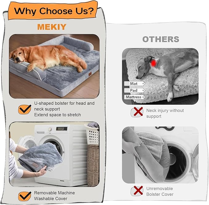 Small Dog Bed Waterproof Orthopedic Dog Beds for Medium Sized Dogs Comfy Pet Cat Bed with Sides, Washable Removable Cover-Mewly Pet