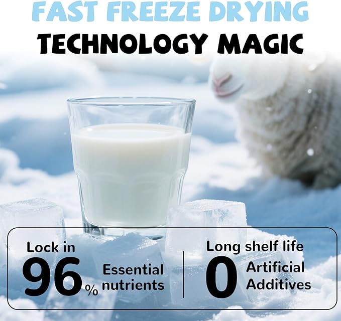 Freeze Dried Sheep Milk Yogurt Flavor, Gentle Sheep Milk Dog Treats for Sensitive Stomachs Puppies, 2.8 oz-Mewly Pet