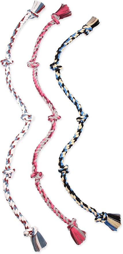 Mammoth Flossy Chews Color Rope Tug – Premium Cotton-Poly Tug Toy for Dogs – Interactive Dog Rope Toy – Tug Dog Chew Toy-Mewly Pet