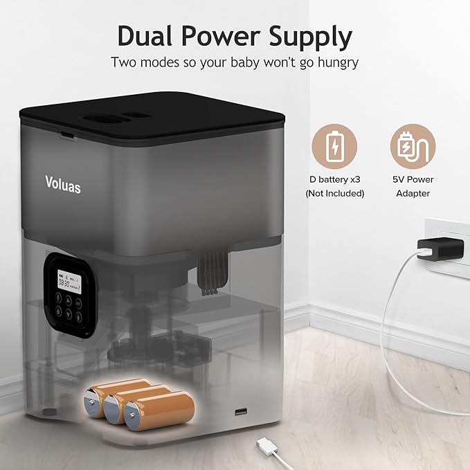 VOLUAS Automatic Cat Feeders - Pet Dry Food Dispenser with Timer, Automatic Cat Feeders with Desiccant Bag, Programmable Portion Size Control 4 Meals Per Day, 10s Voice Recorder-Mewly Pet