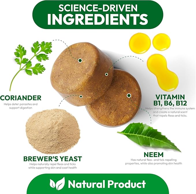 (2 Pack) Flea and Tick Prevention for Dogs Pills - 340 Chews - Natural Dog Flea & Tick Control - Oral Defense Treatment for Dogs Supplement - Vet Formulated - All Breeds & Ages - Made in USA-Mewly Pet