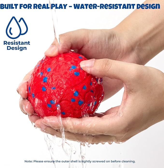 Dog Balls: Interactive Dog Ball Auto Rolling - Interactive Dog Toys for Aggressive Chewers - Bouncy & Throwable, Type-C Rechargeable, Washable, for Small & Medium & Large Dogs – Red-Mewly Pet