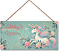Personalized Signs Magic Rainbow Unicorn Sign Vintage Retro Wall Art Decoration Exquisite Decorative Signs Custom Name for Kids Room Wall Art Decor Nursery Decor For Kids Bedroom