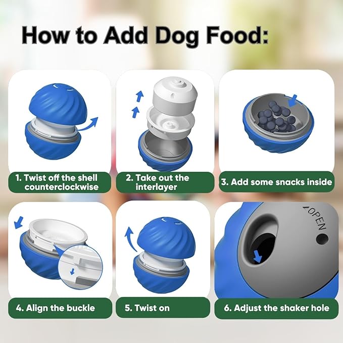 Zoomie Buddy 2.0, Zoomie Buddy for Dogs, 2 in 1 Smart Touch Interactive Dog Balls ＆ Pet Feeder, 2.83" Diameter, Suitable for Small/Medium Dogs, with Fruit Plush Cover (Blue, 3*Mix)-Mewly Pet