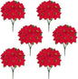 Christmas Decorations - 6 Pack Poinsettias Artificial Christmas Flowers, Fake Red Velvet Artificial Poinsettias Flowers for Christmas Tree Home Party Porch Yard Indoor Outdoor Decor