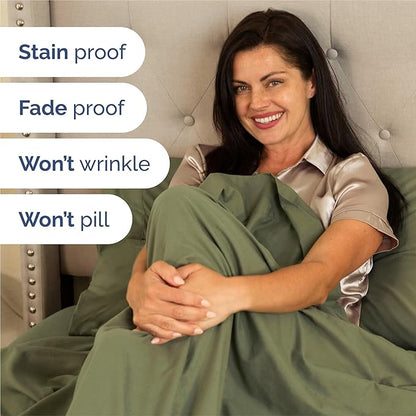 Twin 4 Piece Sheet Set - Comfy Breathable & Cooling - Ultra-Soft Hotel Luxury Bedding Set with 8-16 Inch Deep Pockets - 1 Flat & 1 Fitted Sheet & 2 Pillowcases - Wrinkle Free & Easy Care - Sage Green