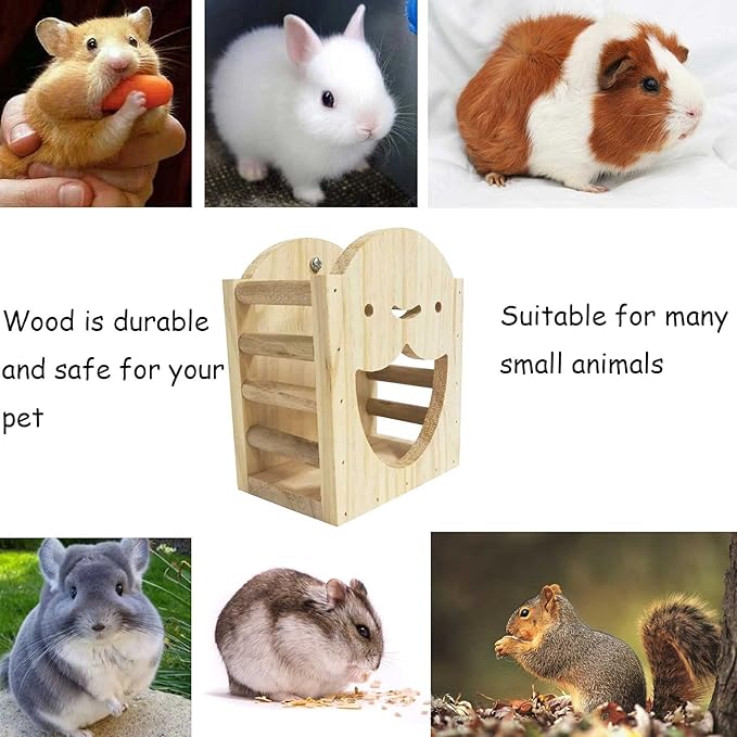 kathson Rabbit Hay Feeder Rack Wood Grass Holder Less Wasted Hay Box Food Feeding Manger Hanging Hay Dispenser for Bunny Chinchilla Guinea Pigs Small Animals-Mewly Pet