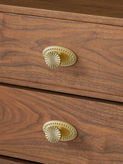 2 Pack Brushed Gold Cabinet Knobs with Base Brass Flat Drawer Pulls Kitchen Cupboard Bathroom Dresser Cabinet Hardware Handles Zinc Alloy
